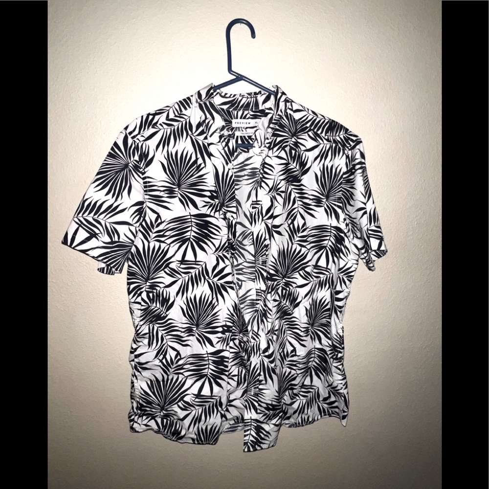 Printed Short Sleeve Button Down